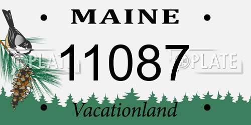 11087 Maine License Plate