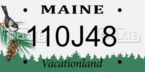 110J48 Maine License Plate