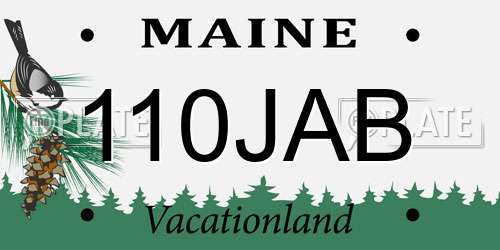 110JAB Maine License Plate