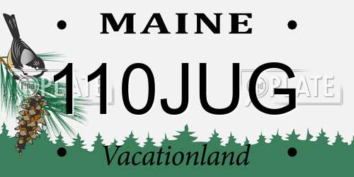 110JUG Maine License Plate