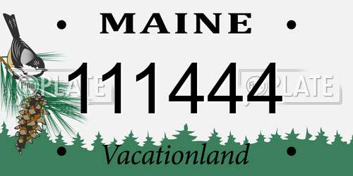 111444 Maine License Plate