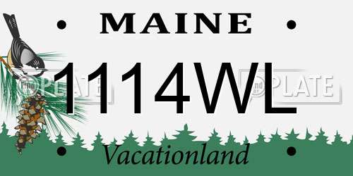 1114WL Maine License Plate