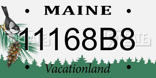 11168B8 Maine License Plate