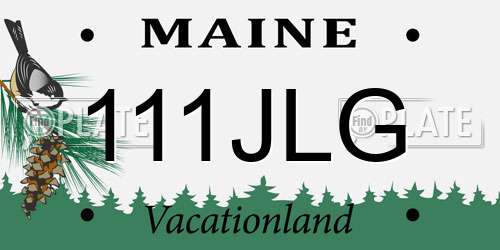 111JLG Maine License Plate