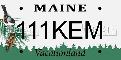 111KEM Maine License Plate