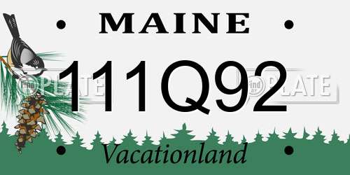 111Q92 Maine License Plate