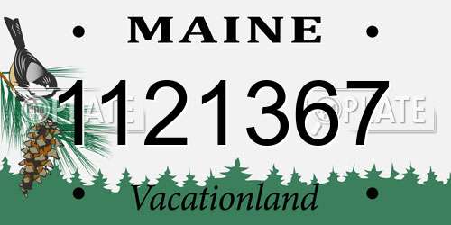 1121367 Maine License Plate