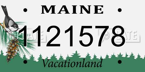 1121578 Maine License Plate