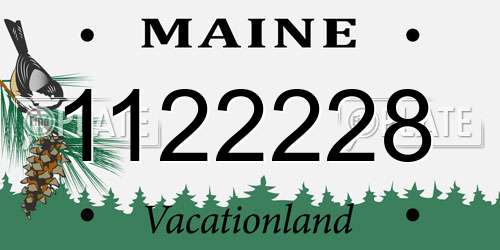 1122228 Maine License Plate