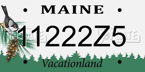 11222Z5 Maine License Plate