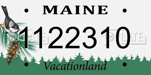 1122310 Maine License Plate