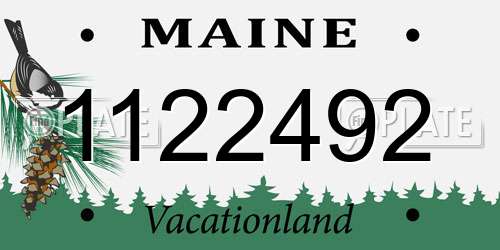 1122492 Maine License Plate