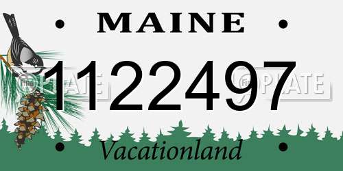 1122497 Maine License Plate