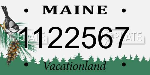 1122567 Maine License Plate