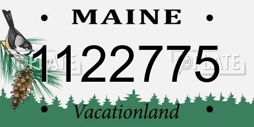 1122775 Maine License Plate