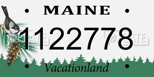 1122778 Maine License Plate