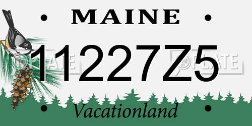 11227Z5 Maine License Plate