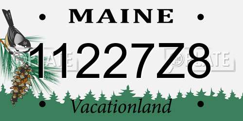 11227Z8 Maine License Plate