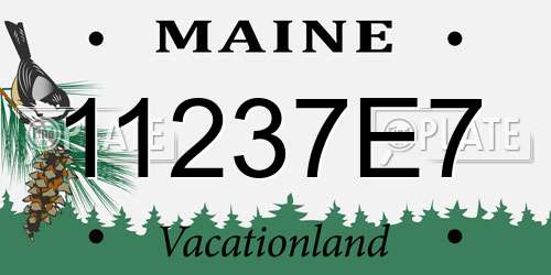 11237E7 Maine License Plate