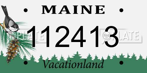 112413 Maine License Plate