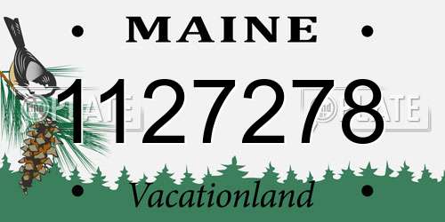 1127278 Maine License Plate