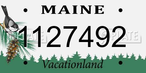 1127492 Maine License Plate