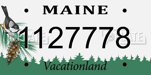1127778 Maine License Plate