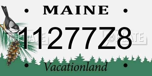 11277Z8 Maine License Plate