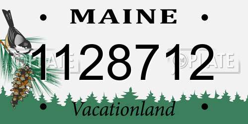 1128712 Maine License Plate