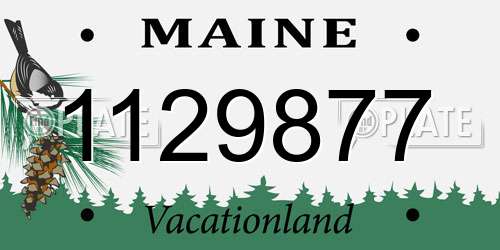 1129877 Maine License Plate