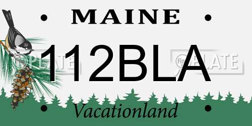 112BLA Maine License Plate