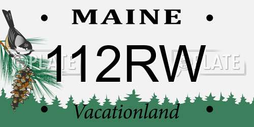 112RW Maine License Plate