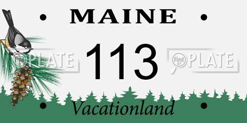 113 Maine License Plate
