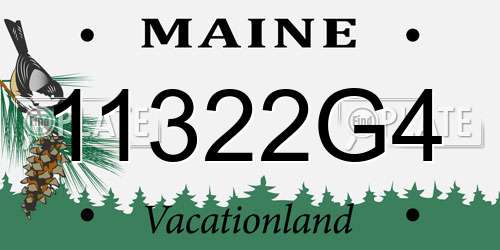 11322G4 Maine License Plate