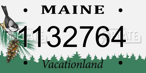 1132764 Maine License Plate