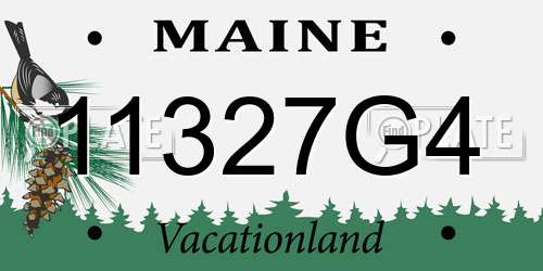 11327G4 Maine License Plate