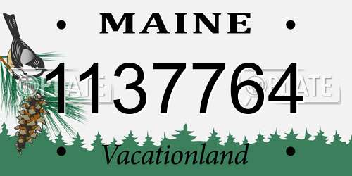 1137764 Maine License Plate