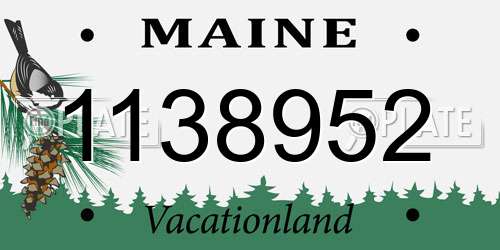 1138952 Maine License Plate