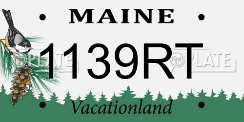 1139RT Maine License Plate