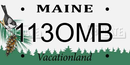 113OMB Maine License Plate