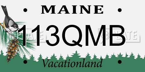 113QMB Maine License Plate