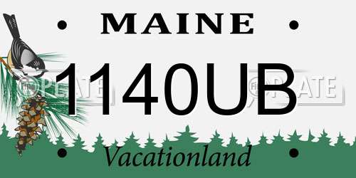 1140UB Maine License Plate