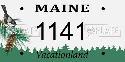 1141 Maine License Plate
