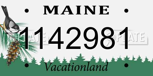 1142981 Maine License Plate