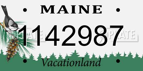 1142987 Maine License Plate