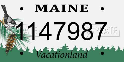 1147987 Maine License Plate