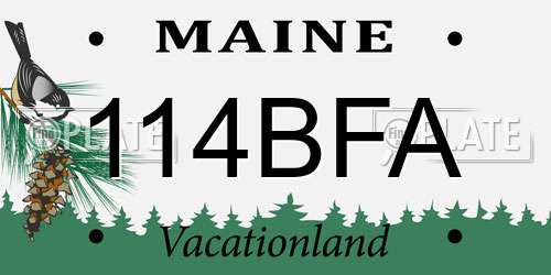 114BFA Maine License Plate