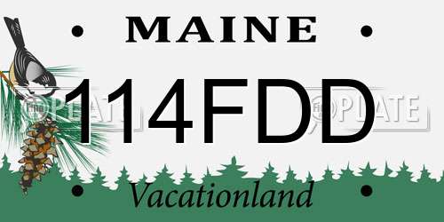 114FDD Maine License Plate