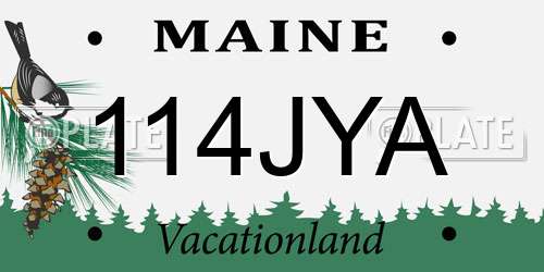 114JYA Maine License Plate