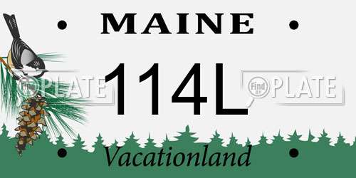 114L Maine License Plate